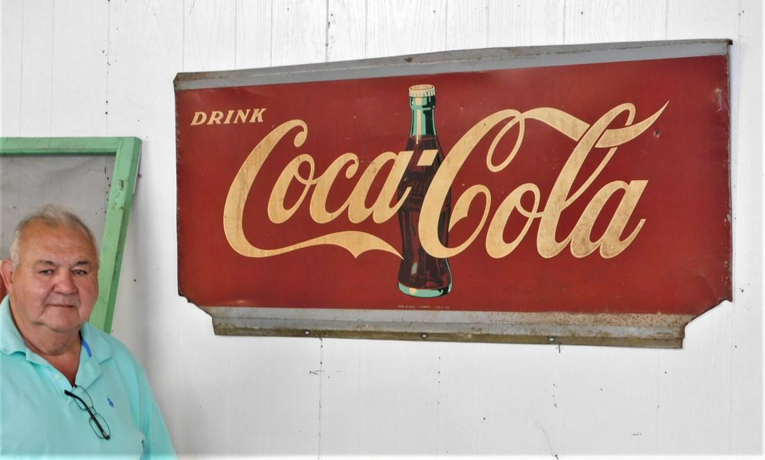 Lg.Vintage Metal Coca-Cola Sign (1 of 1)