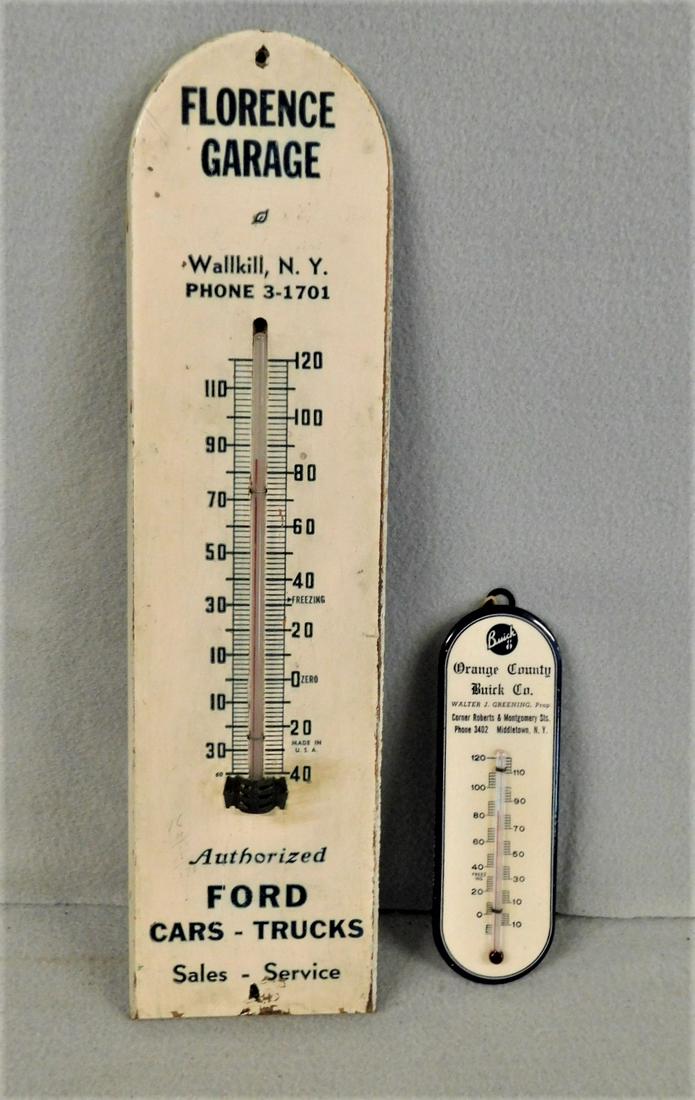 Lot of 2 Vintage Local  Advertising Thermometers (1 of 3)