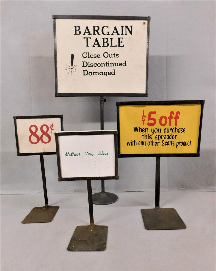 Lot of 4 Vintage Metal Counter Signs (1 of 1)
