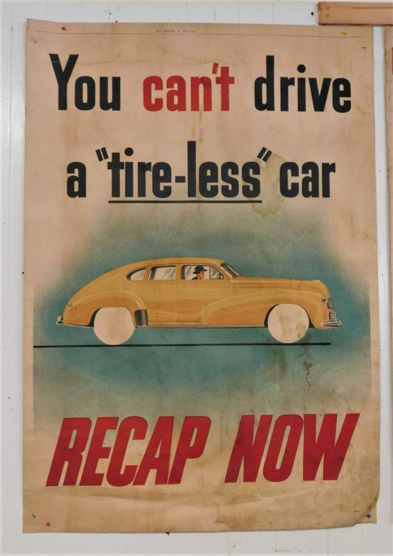 Lg. Vintage "Tire" Advertisement Poster (1 of 1)