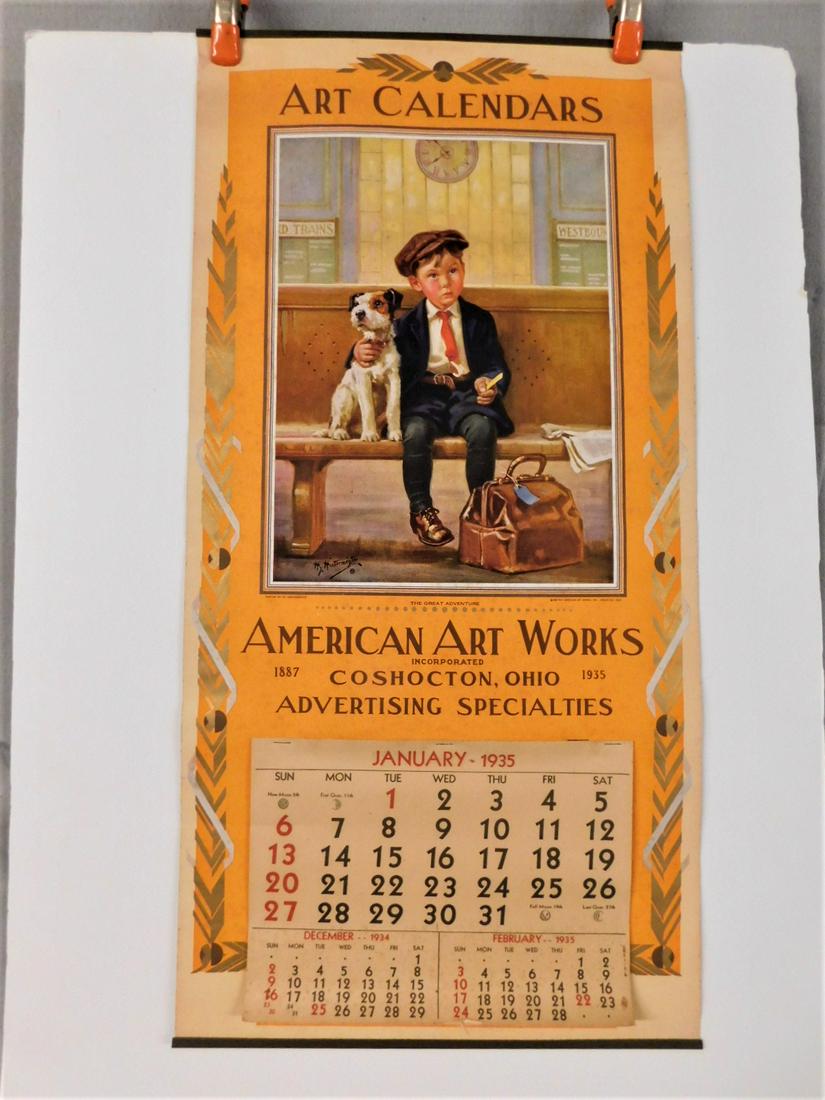 1935 "American Artworks" Calendar (1 of 2)
