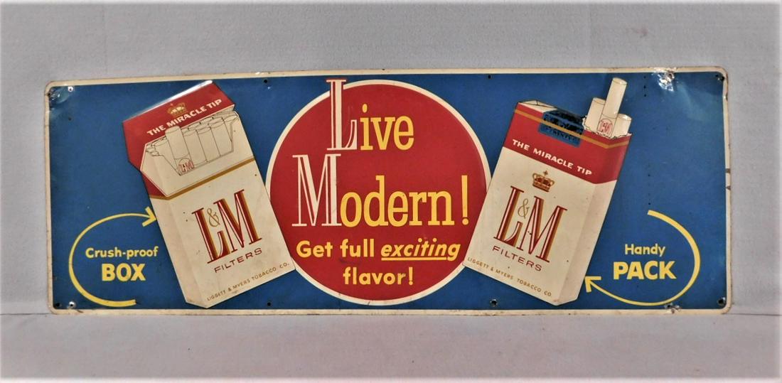 Vintage Tin "L & M" Cigarette Sign (1 of 1)