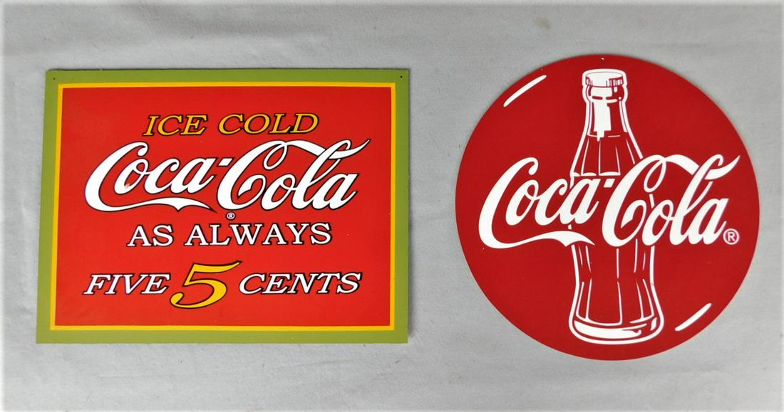 Lot of 2 Custom Coca-Cola Signs (1 of 1)