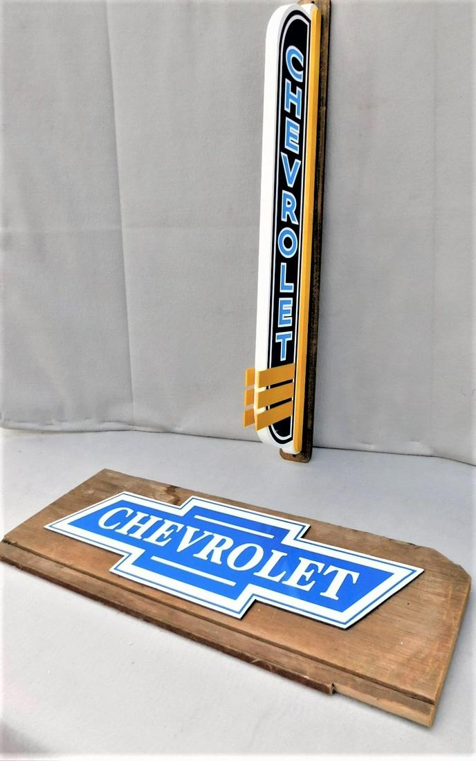 Lot of 2 Custom Chevrolet Signs (1 of 3)