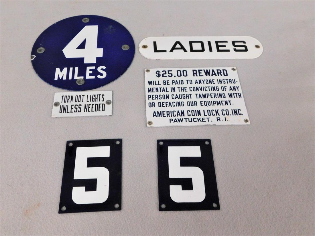 Lot of 6 Small Porcelain Signs (1 of 1)