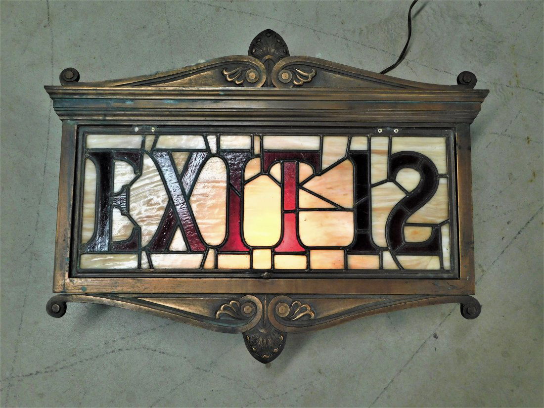 Vintage Deco Theater Lighted "Exit" SIgn (1 of 4)