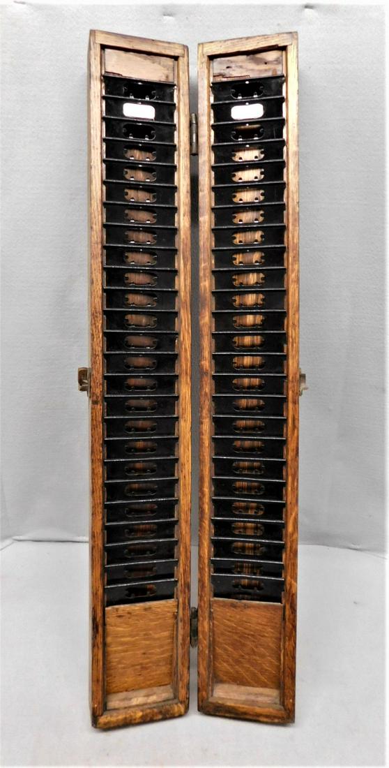 Oak Cased Time Card Slot Holder (1 of 3)