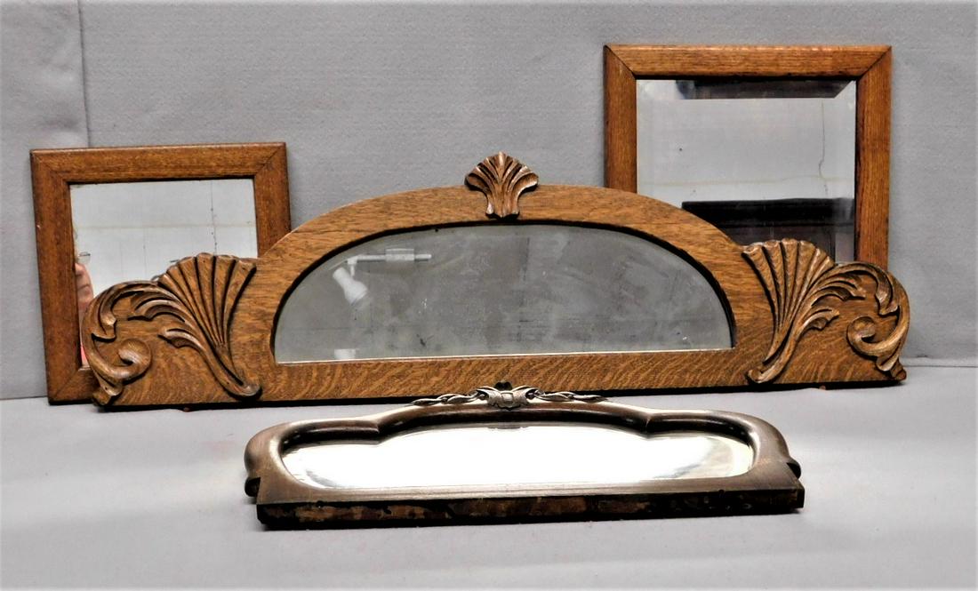4 Oak Framed Mirrors (1 of 2)