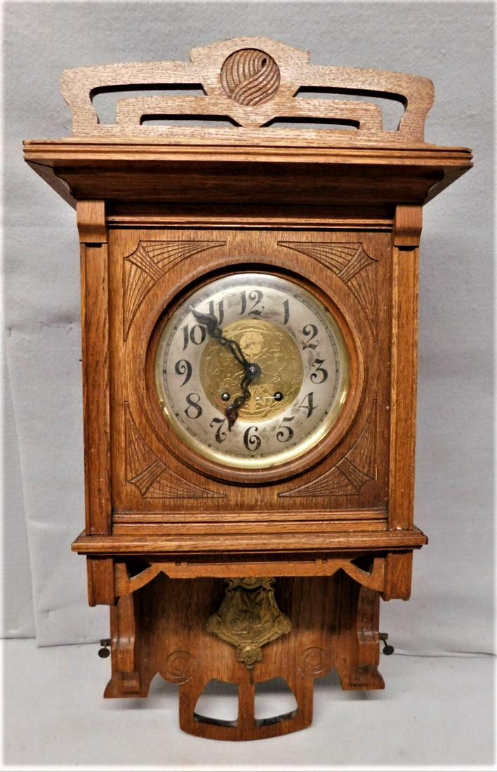 German Oak Wall Clock (1 of 3)