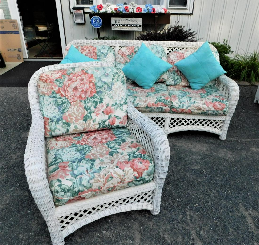 Lane Wicker Sofa & Chair (1 of 1)