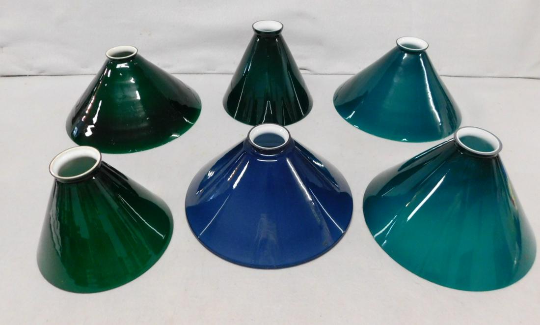 6  Vintage Cased Glass Shades (1 of 1)