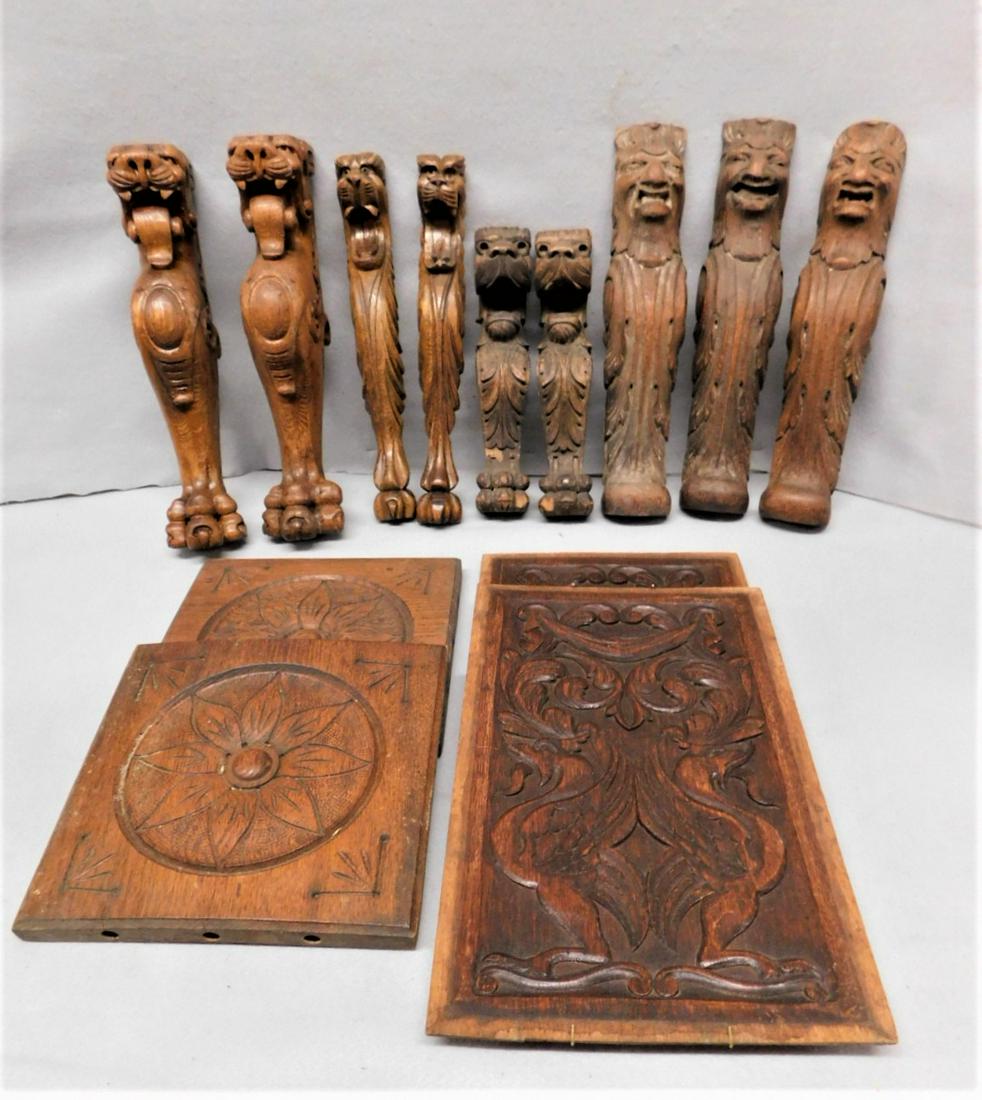 Lot of Oak Architectural Carvings (1 of 2)