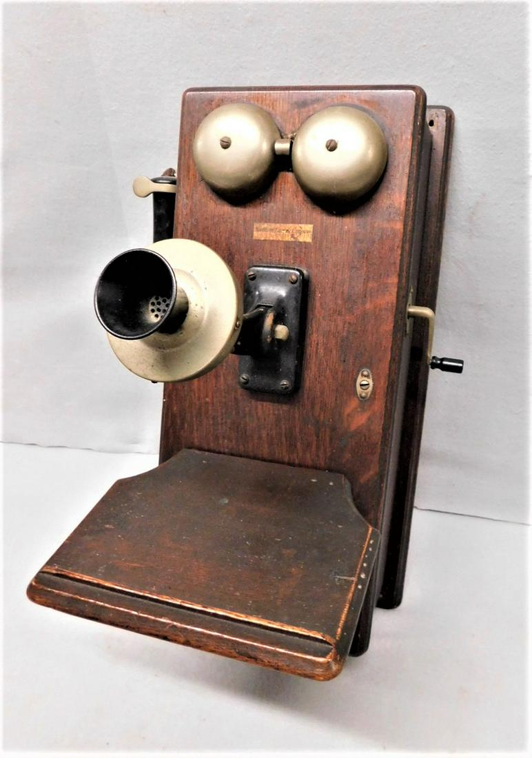 Antique Oak  Wall Telephone (1 of 2)