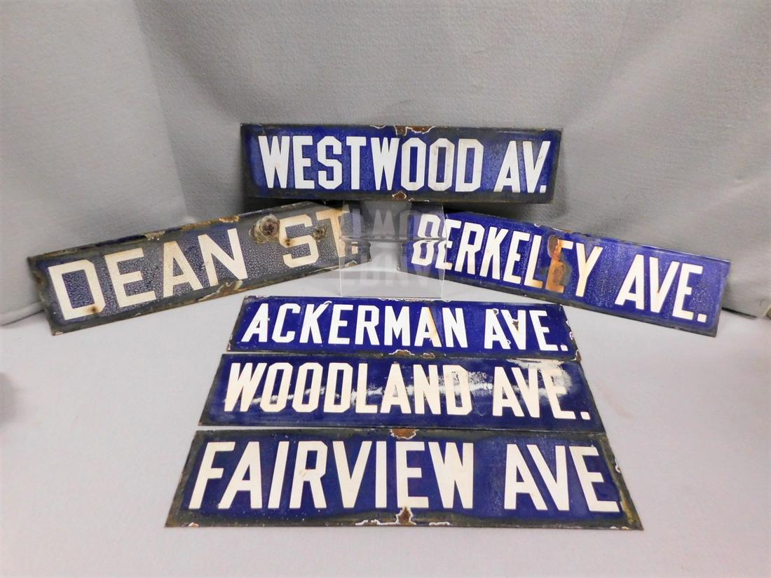 6 Early Porcelain Street Signs (1 of 2)