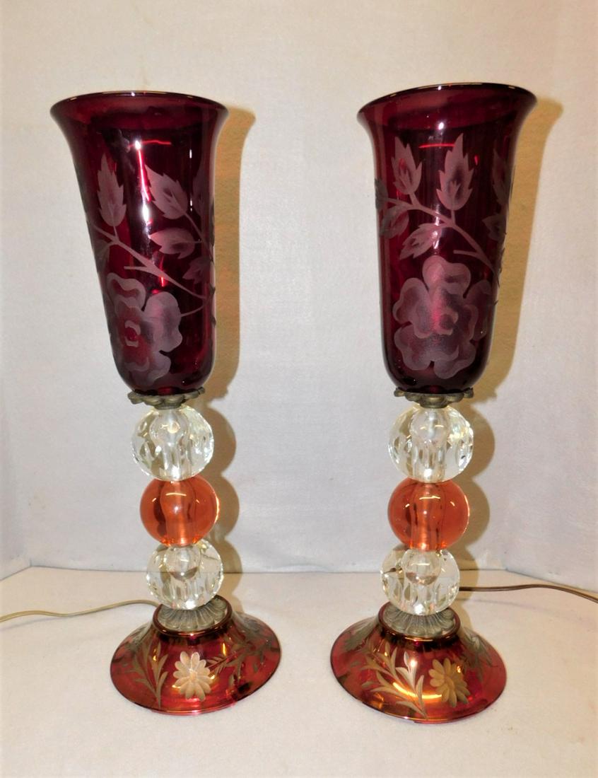 Pr. of Hurricane Lamps (1 of 1)