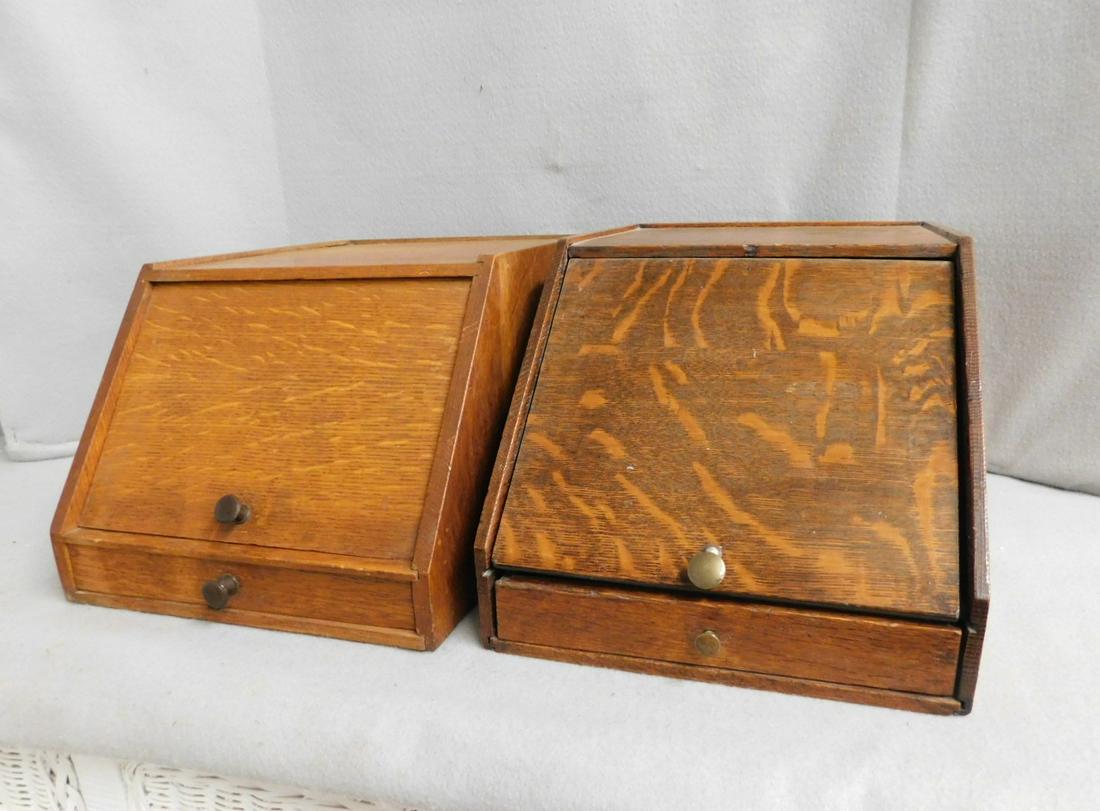 2 Oak Table Top Office Files (1 of 3)