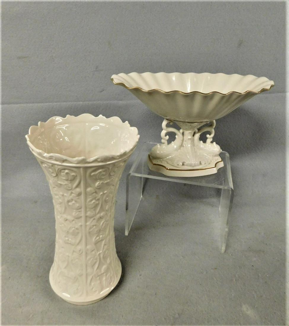 Lot of 2 Pcs. of Lenox: Lot of 2 Pcs. of Lenox China incl. 11 in.H. Vase & 12in.H. x7in.W. Compote in VG Cond.