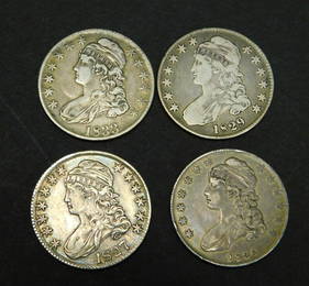 Lot of 4 Liberty Half Dollars