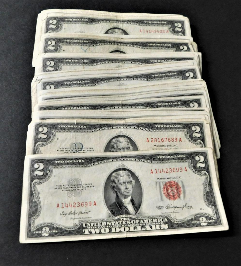 Lot of 54 $2.00 Bills (1 of 1)