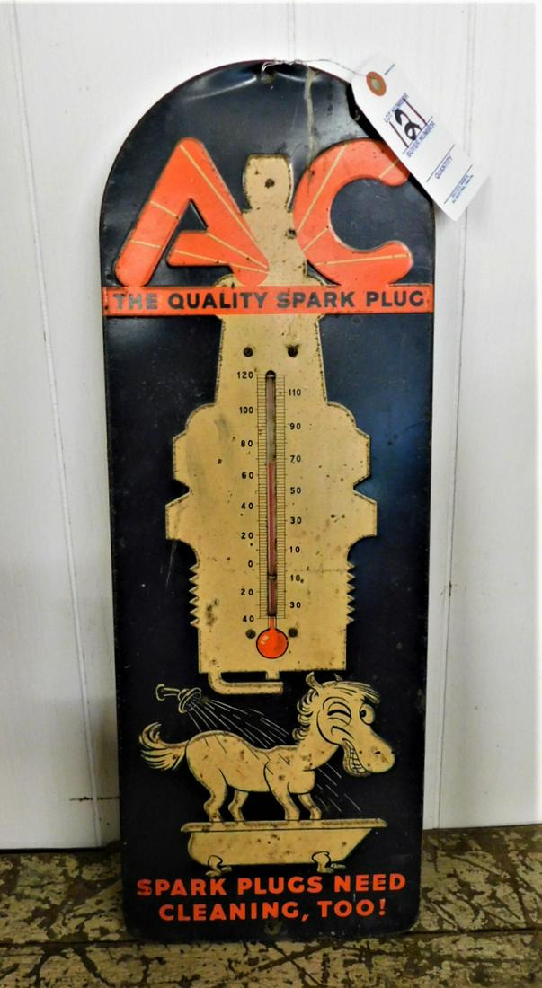 Tin AC Spark Plug Advertising Thermometer (1 of 4)