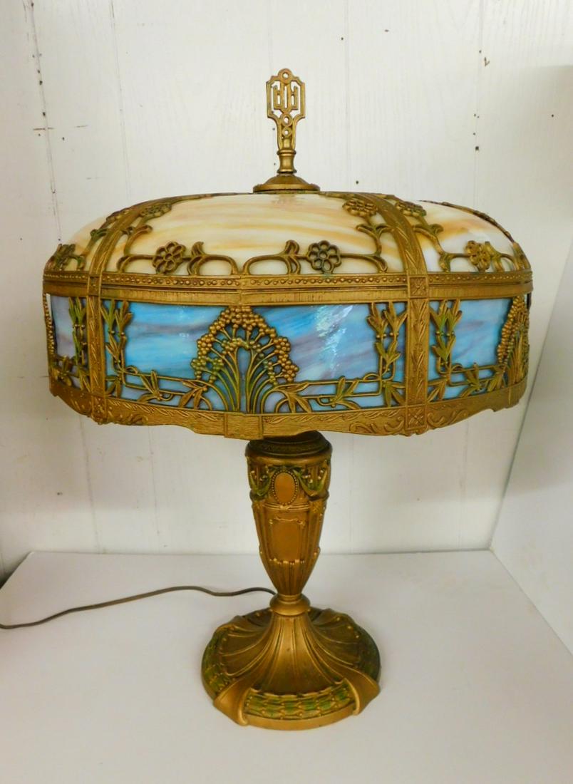Victorian Panelled Glass Table Lamp (1 of 2)