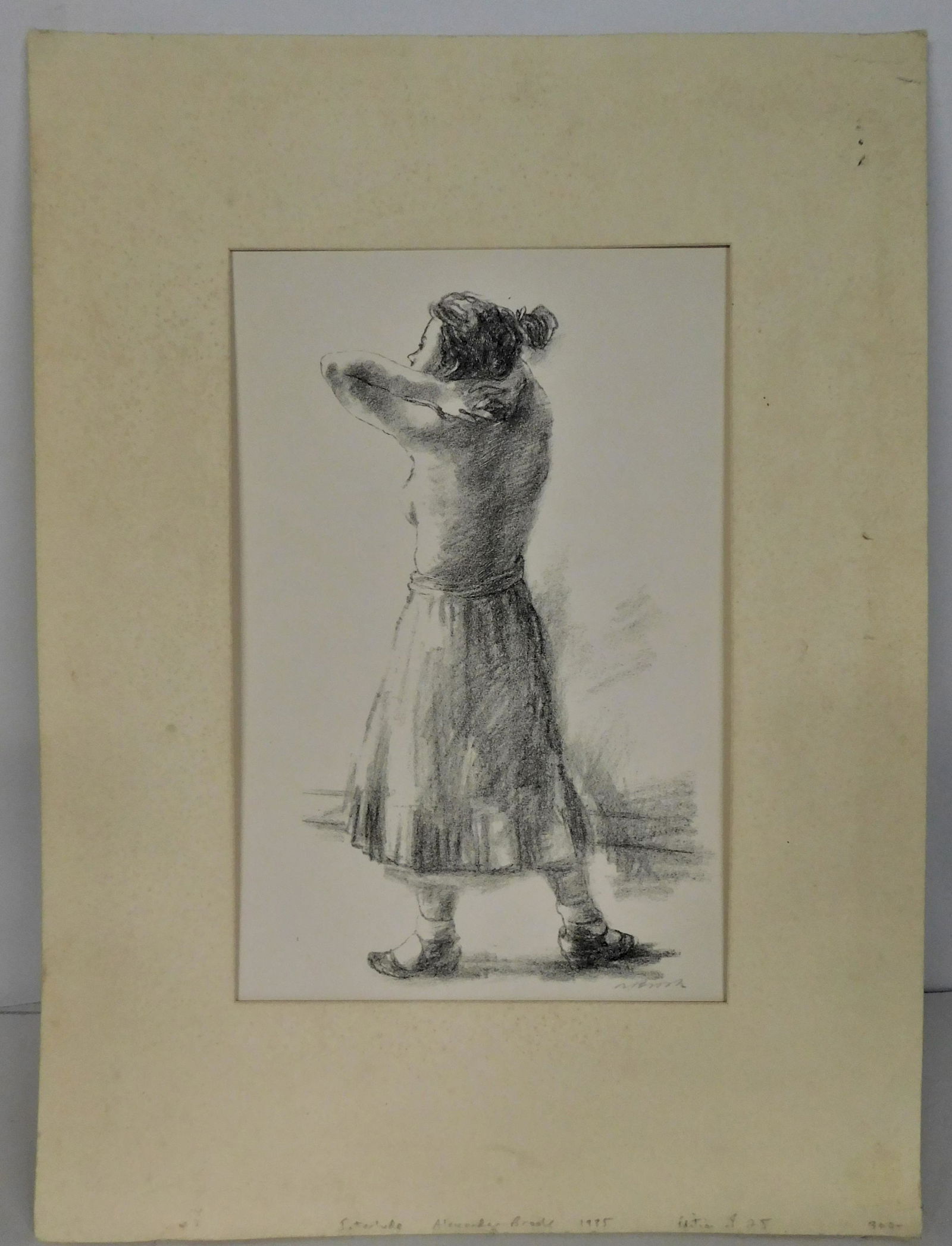 Blk./Wht. Litho Signed Alexander Brook: Black/Wht. Litho Titled 'Interlude" Signed Alexander Brook in VG Cond. - 14in.H.x9 1/2in.W.