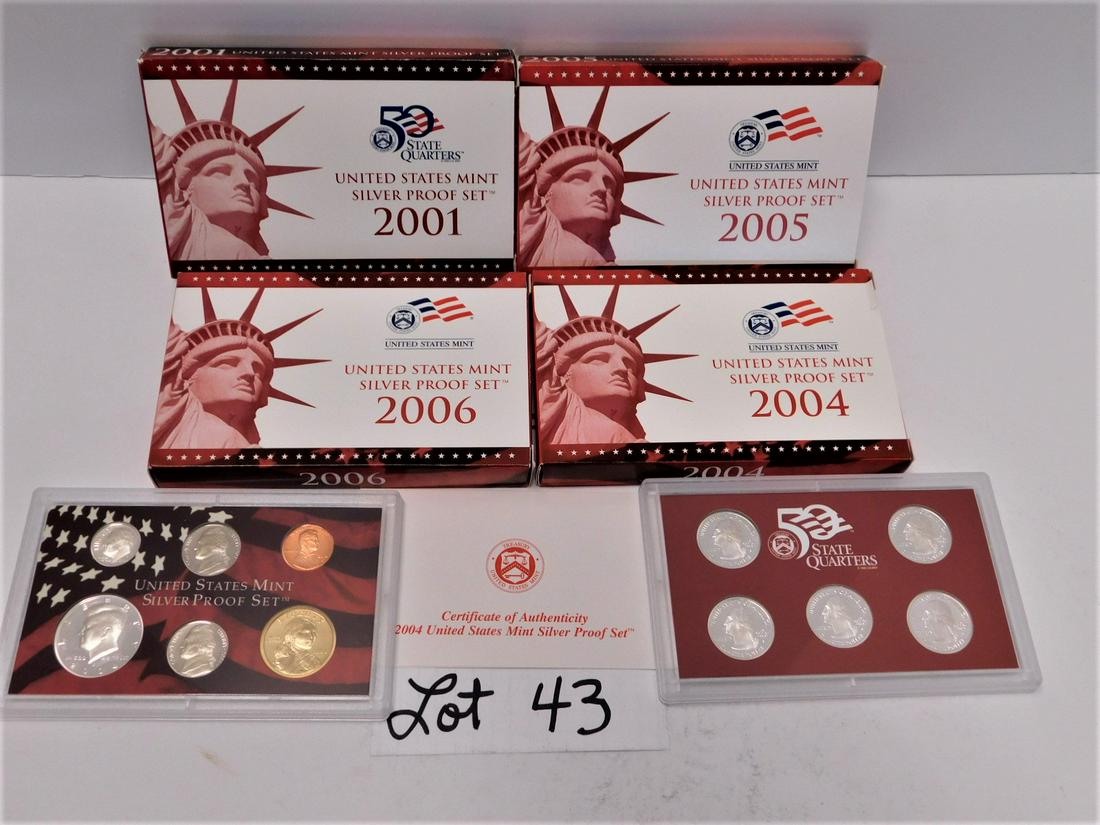 Lot of 4 - US Mint SIlver Proof Sets (1 of 2)
