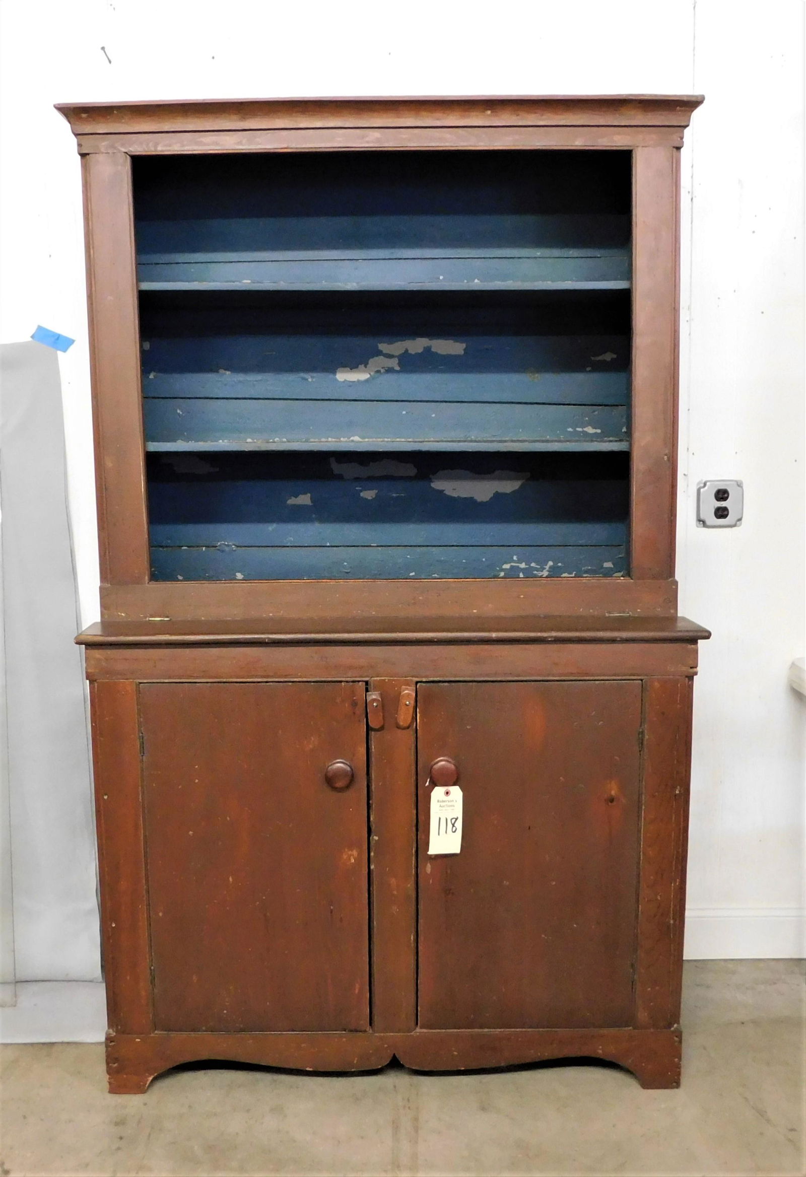 Early 2 Dr.Open Top Stepback Cupboard (1 of 3)
