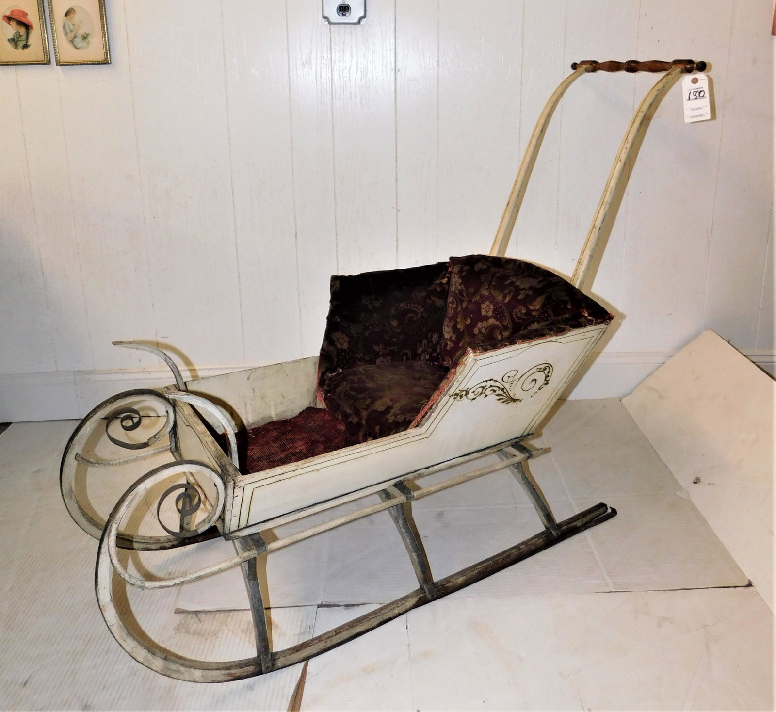 Victorian Child's Push Sleigh (1 of 1)