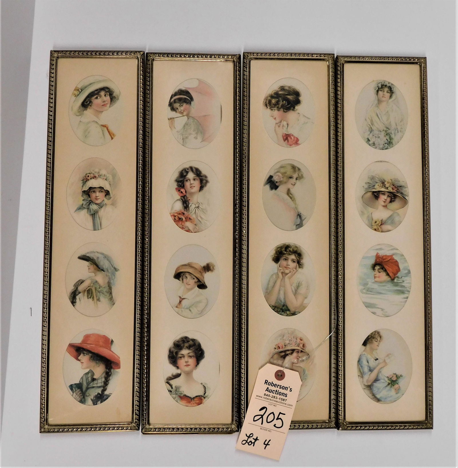 Lot of 4 Framed Art Nouveau Style Prints (1 of 2)