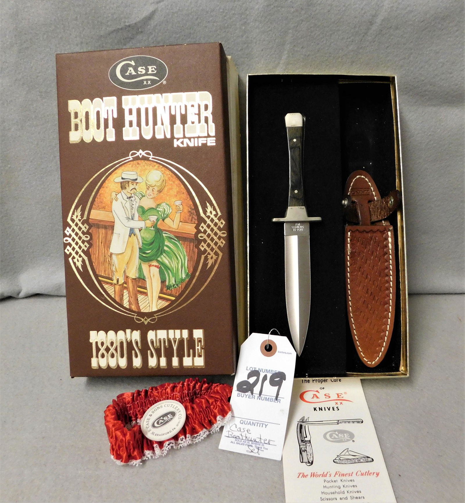 "Case" Boot Hunter Knife: "Case" Boot Hunter Knife in Box w/Sheath & GarterVG Cond.