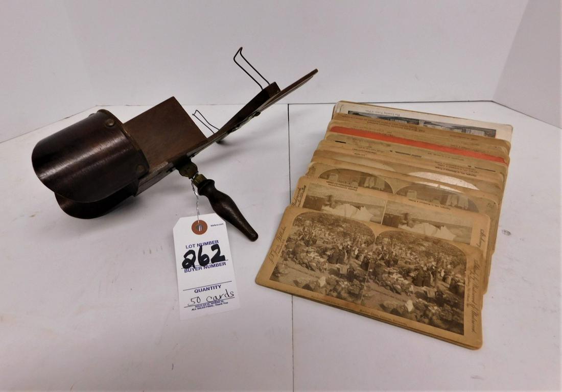 Antique Stereoptic Viewer w/50 Cards (1 of 1)