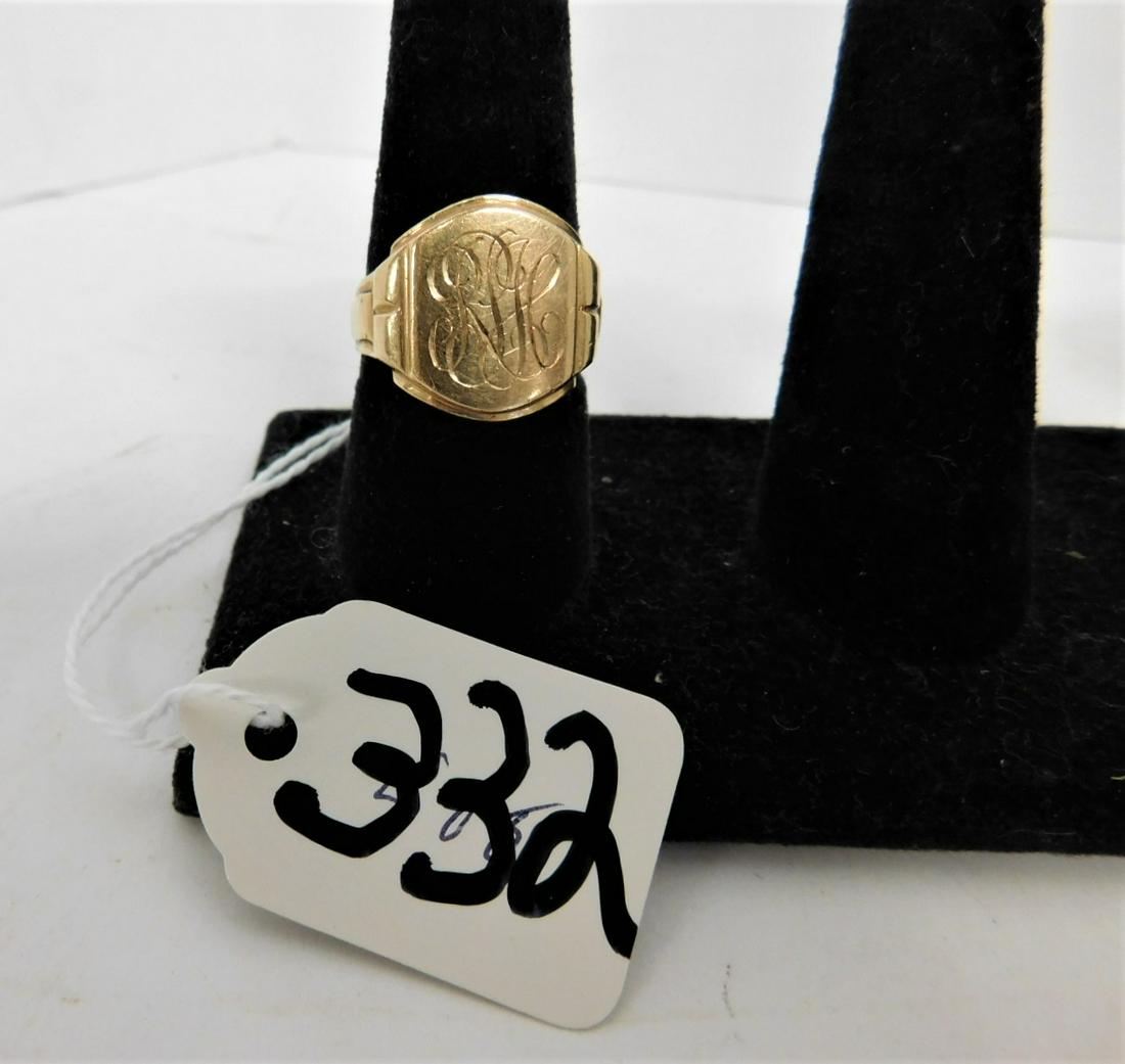 14K YG Man's Initial Ring (1 of 1)