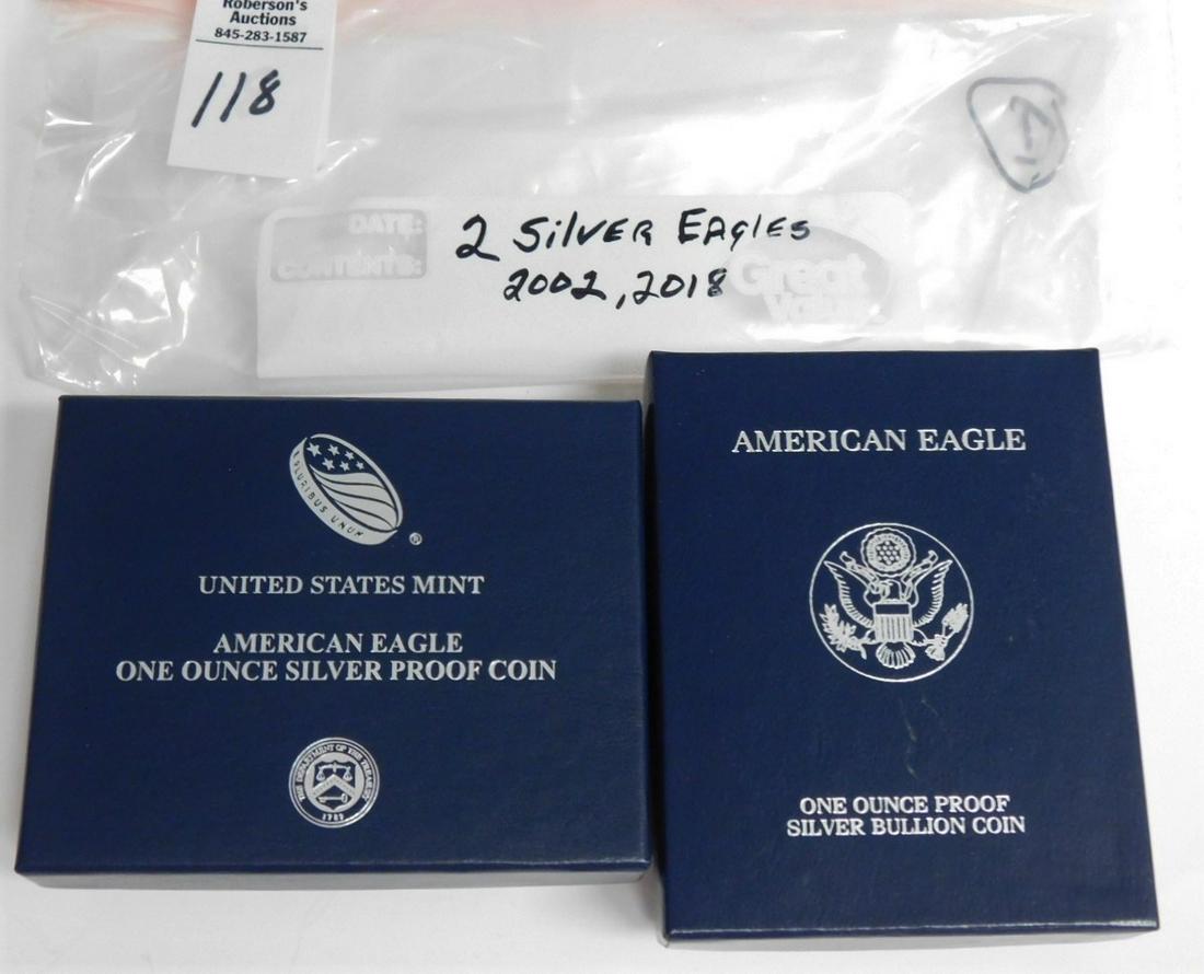 2 Silver Eagles - 1 oz. Silver Proof Coin (1 of 1)