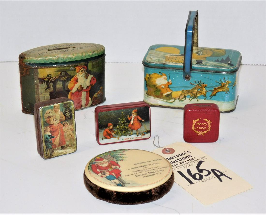 Lot of  Vintage Christmas Containers (1 of 1)