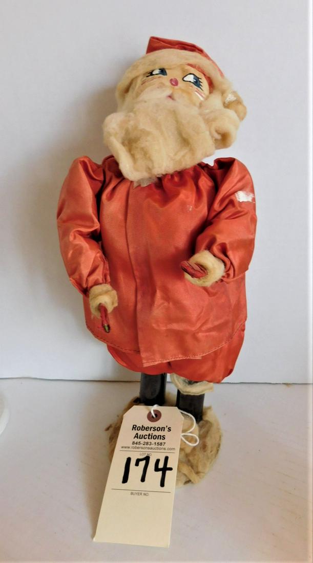 14"H. Cardboard, Felt, & Cotton Santa: 14"H Cardboard, Felt & Cotton Early Santa - Very Fragile Head and Body are Loose.