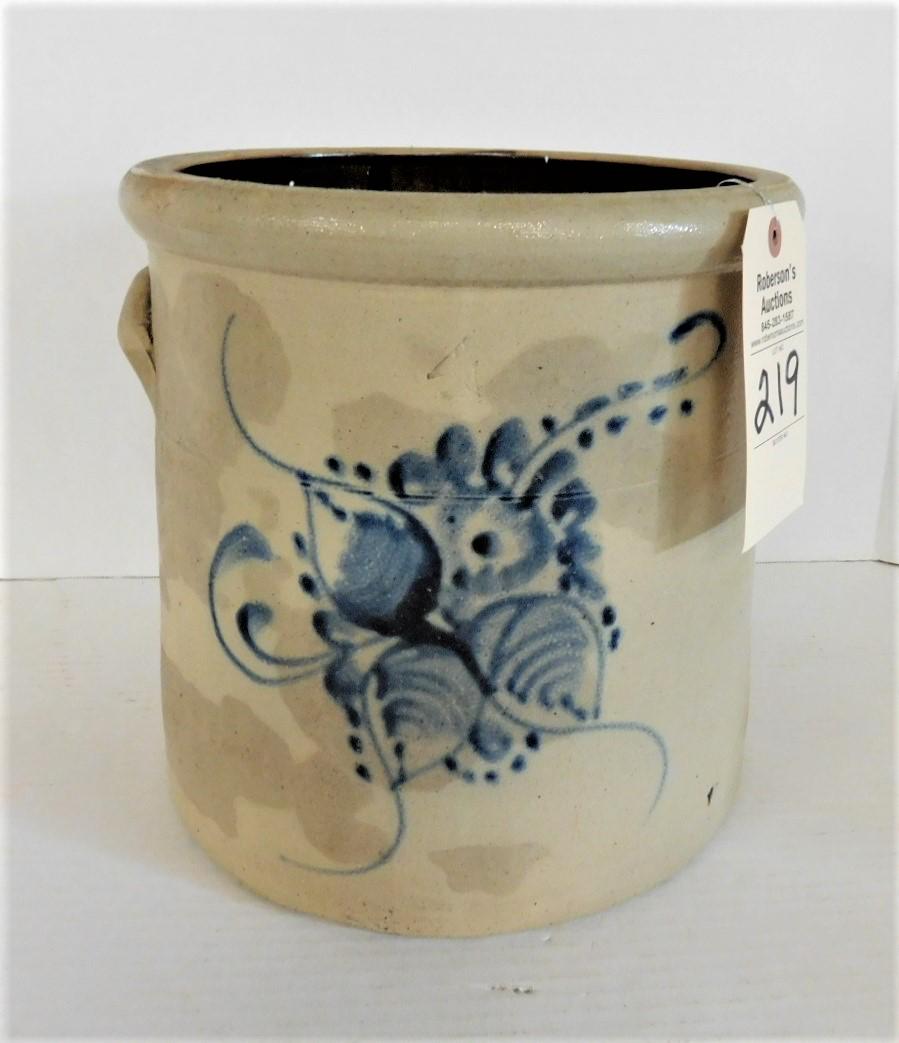 4 Gallon Stoneware Crock W/Floral Decor. (1 of 3)