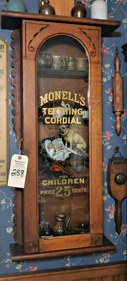 Oak Wall Cabinet For "Monell's Teething Cordial (1 of 2)