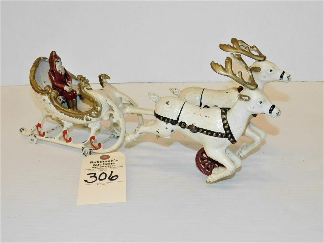 Cast Iron Santa in Sleigh Pull Toy (1 of 4)