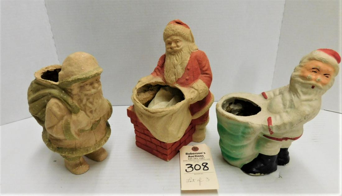 Lot of 3 Vintage Santa Candy Containers (1 of 1)
