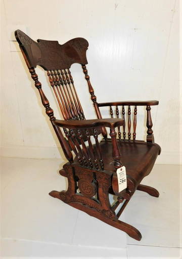 Fancy Victorian Oak Platform Rocker - Dec 03, 2022 | Roberson's ...