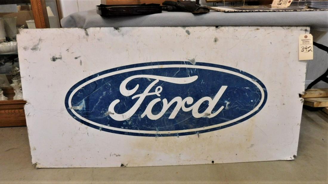 Lg. Metal "Ford" Advertising Sign: Lg. Metal "Ford" Advertising Sign - 54"W x 27"H in Gd Cond.