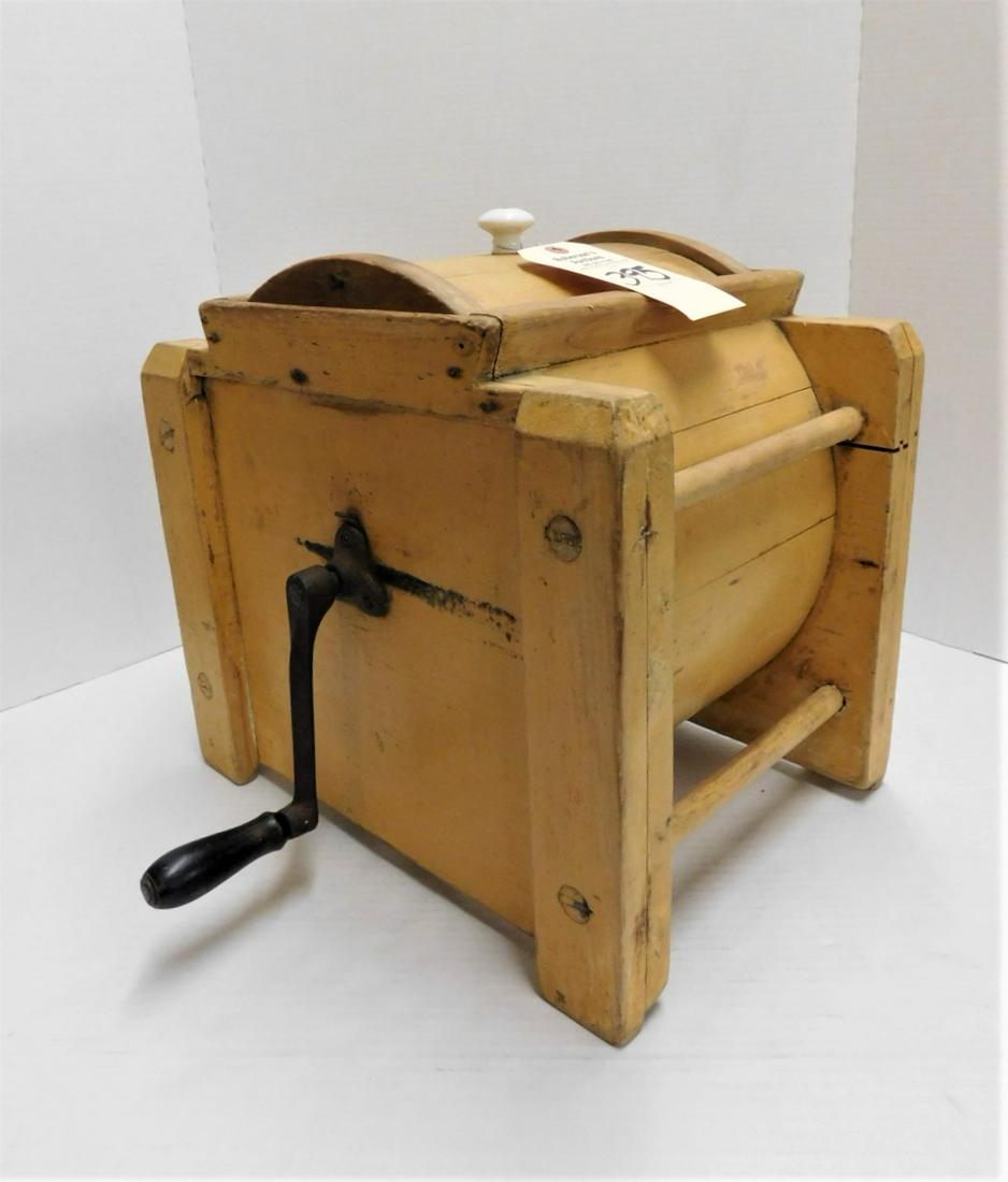 Early Wooden Churn w/Paddle Wheel (1 of 2)