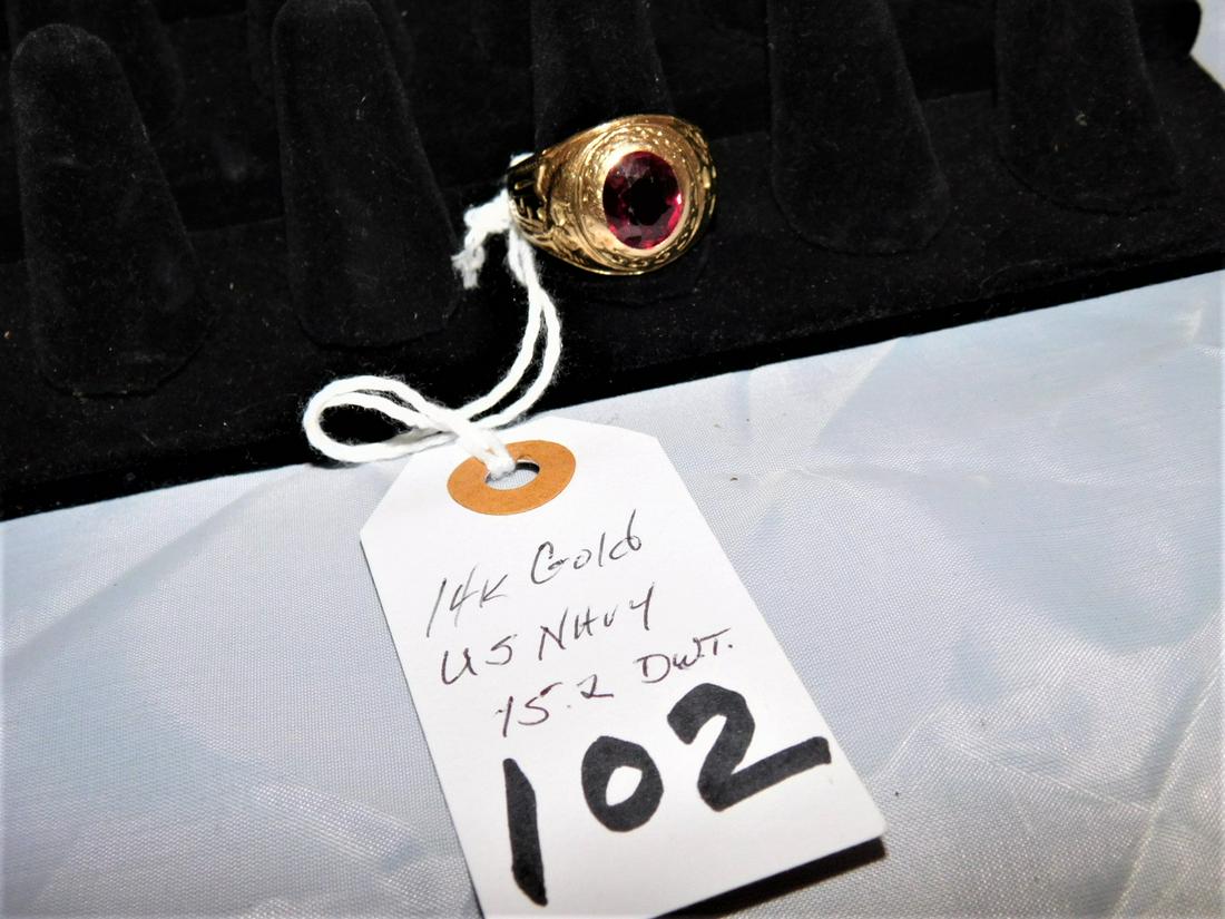 14K YG "US Navy" Men's Ring (1 of 1)