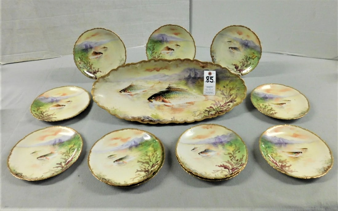12 Pc. Limoges Fish Set (1 of 5)