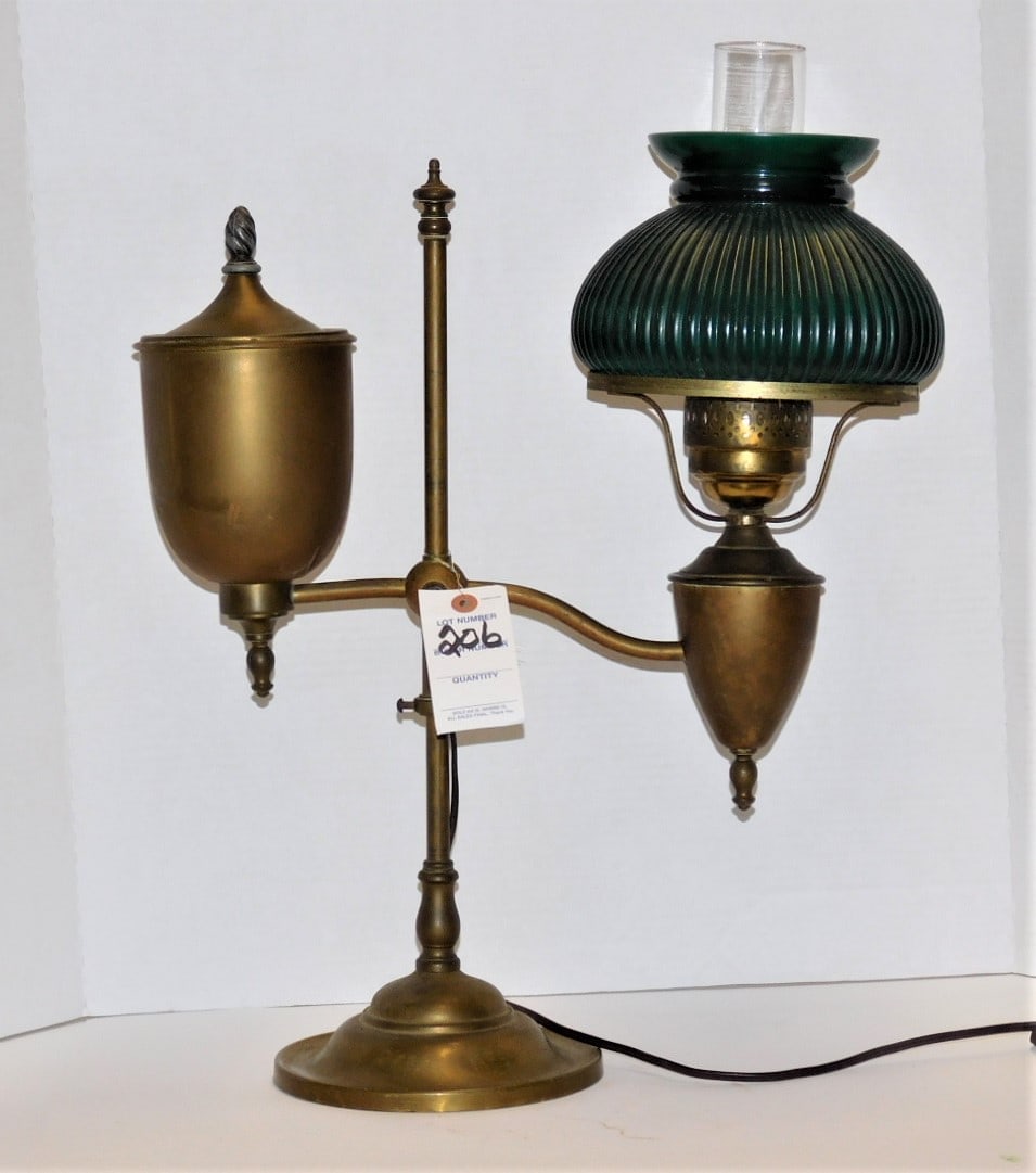 C.1900 Brass Student Lamp (1 of 1)