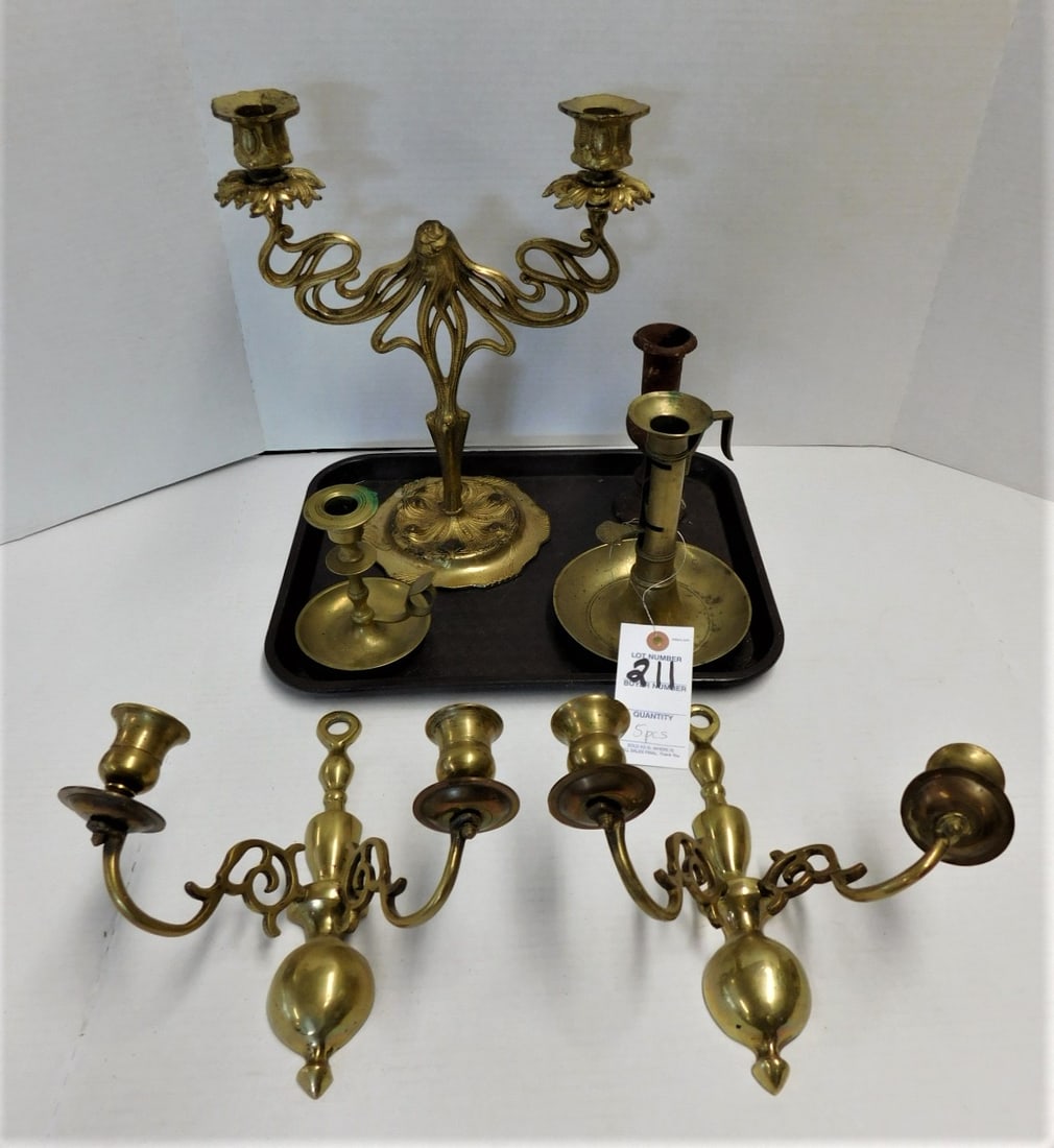 Lot of Brass Candlesticks (1 of 1)