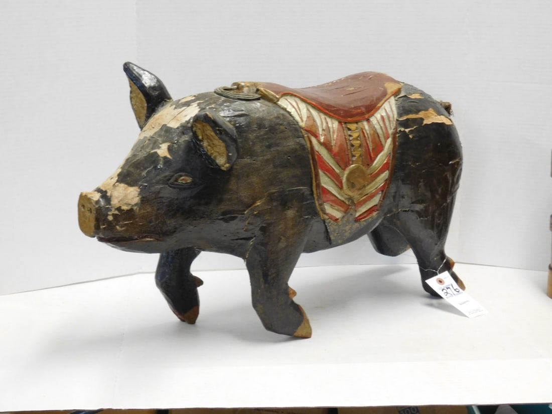 Early Wooden Child's Carousel Pig (1 of 3)