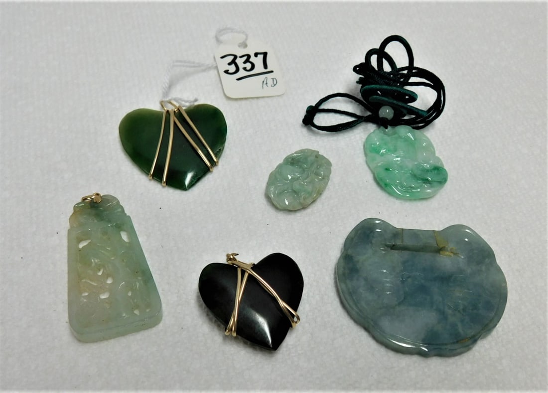 Lot of 6 Jade Pendants (1 of 1)