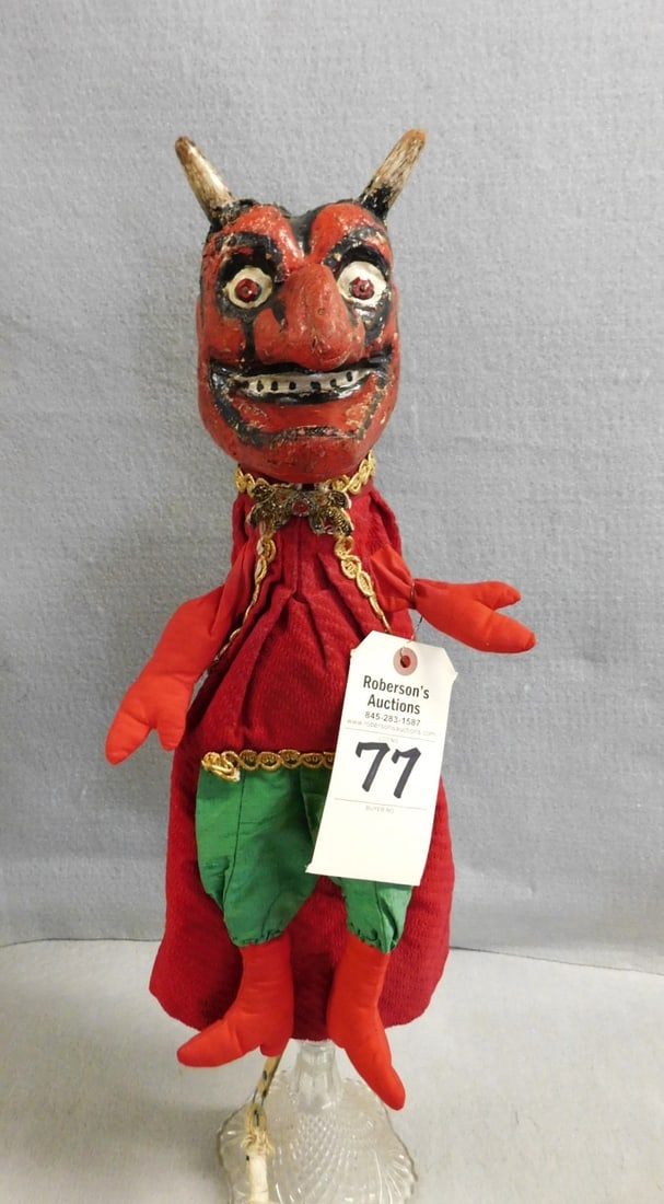 19"H Stick Devil Puppet w/Compo Head (1 of 4)